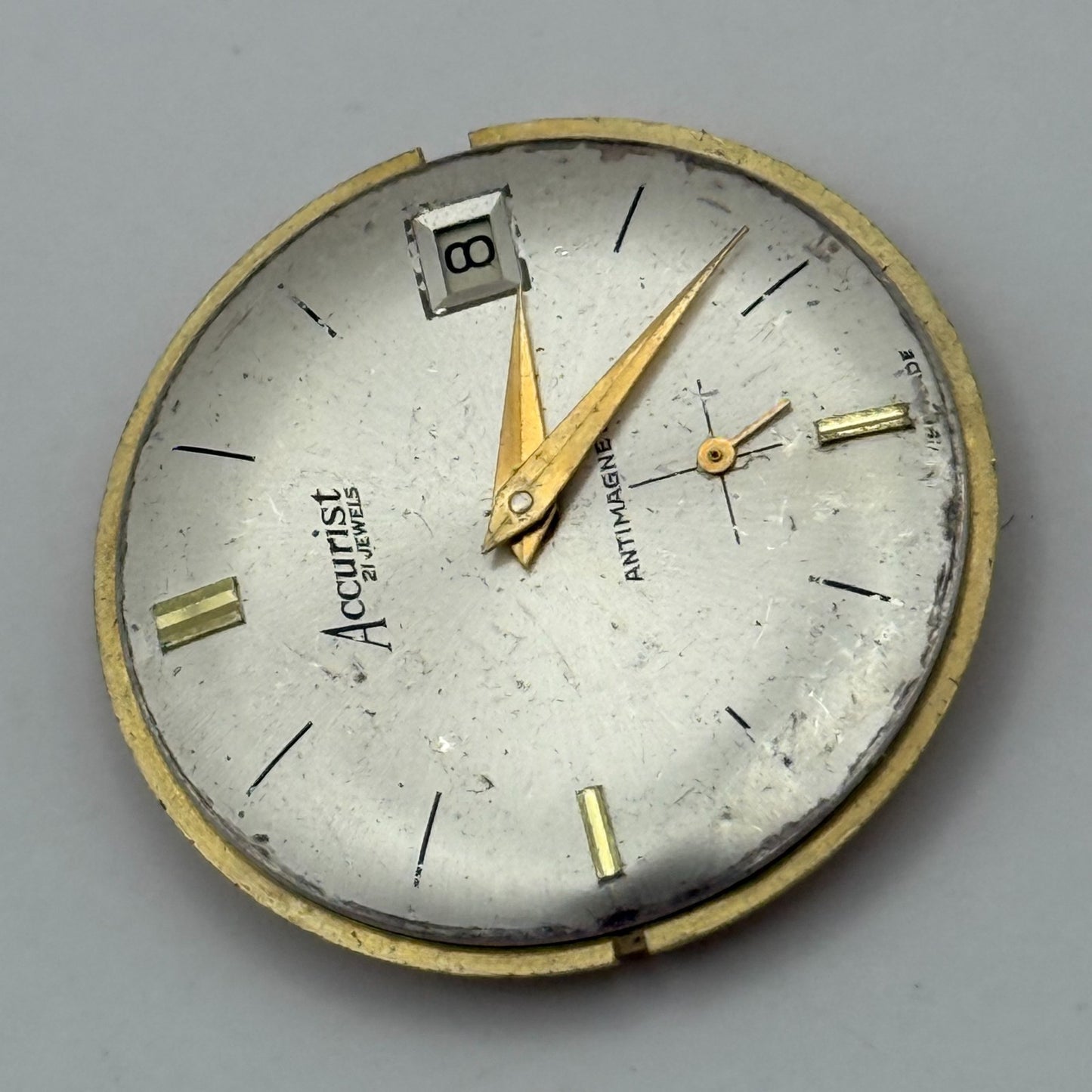 AS 1691/93 Watch Movement Accurist Manual Wind Vintage Swiss Parts Repair 30.3mm