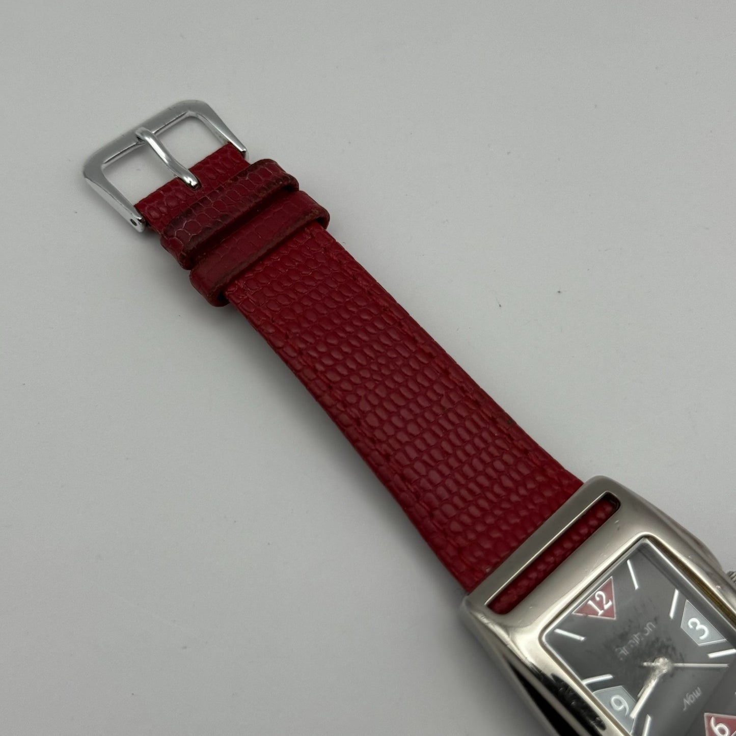 Armitron Now Ladies Quartz Watch Black Dial Red Leather Strap Japan Working 27mm