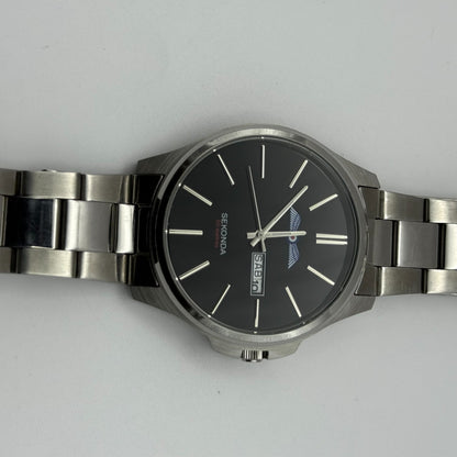 Sekonda Men's Quartz Watch Date Dial Silver Tone Bracelet 43mm PARTS REPAIR