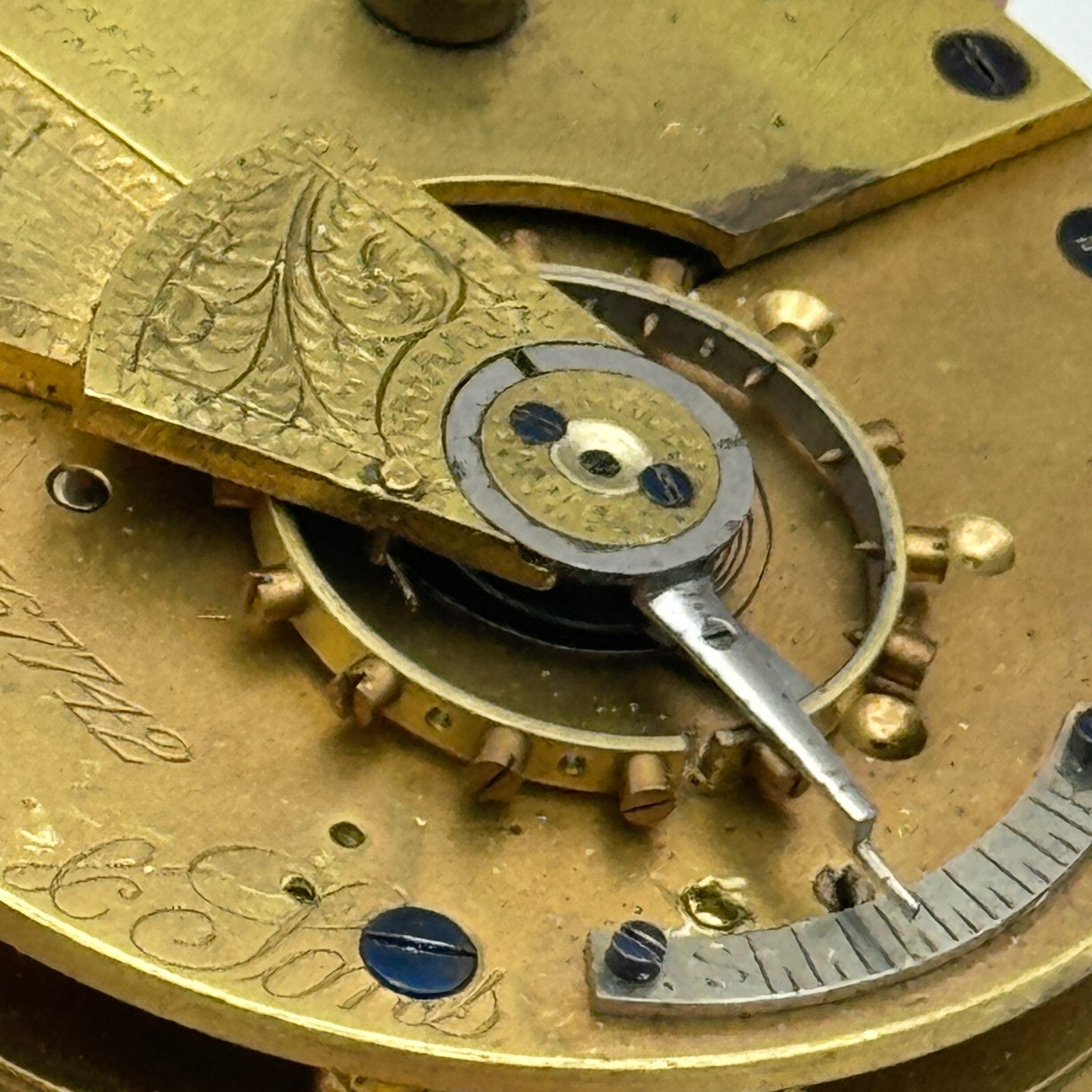 46.5mm Fattoroni & Sons Bradford Chronometer Makers Pocket Watch Movement PARTS