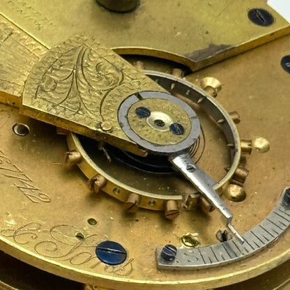 46.5mm Fattoroni & Sons Bradford Chronometer Makers Pocket Watch Movement PARTS