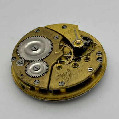 43.1mm Vintage Keystone USA 15 Jewels Swiss Hunter Pocket Watch Movement PARTS
