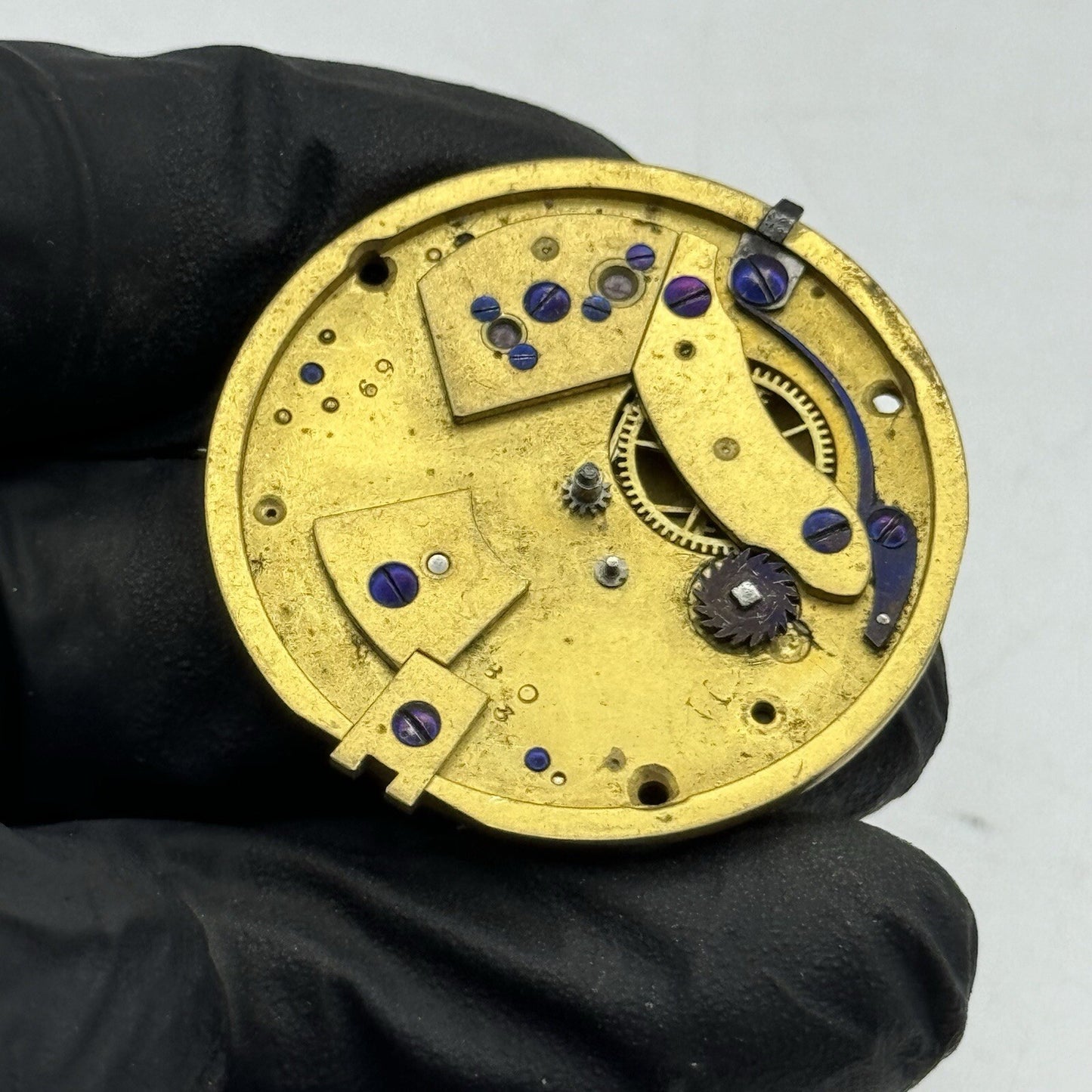 37.3mm Barwise London Antique Fusee Pocket Watch Movement FOR PARTS Repair