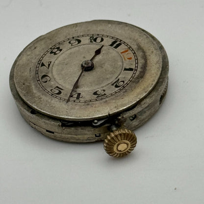 25mm Dreadnought Balance Ok Trench Watch Movement 15 Jewels Vintage Swiss PARTS