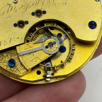 47.3mm Antique E Wineberg Walsall Pocket Watch Movement PARTS REPAIR SPARES