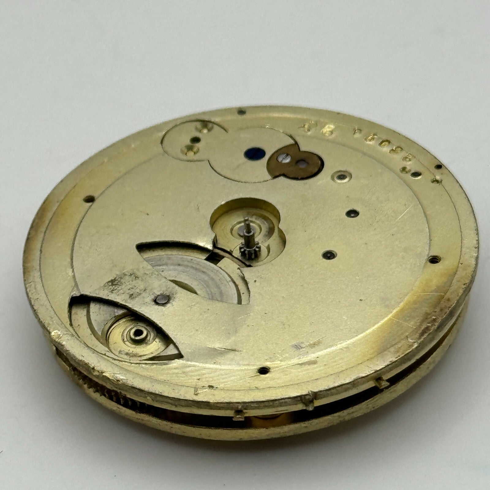 38.5mm Antique Unidentified Key Wound Pocket Watch Movement PARTS SPARES REPAIRS