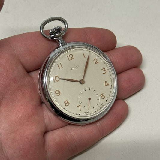 50mm Vintage Dowel NEW OLD STOCK Open Face Sub Seconds Pocket Watch TO SERVICE