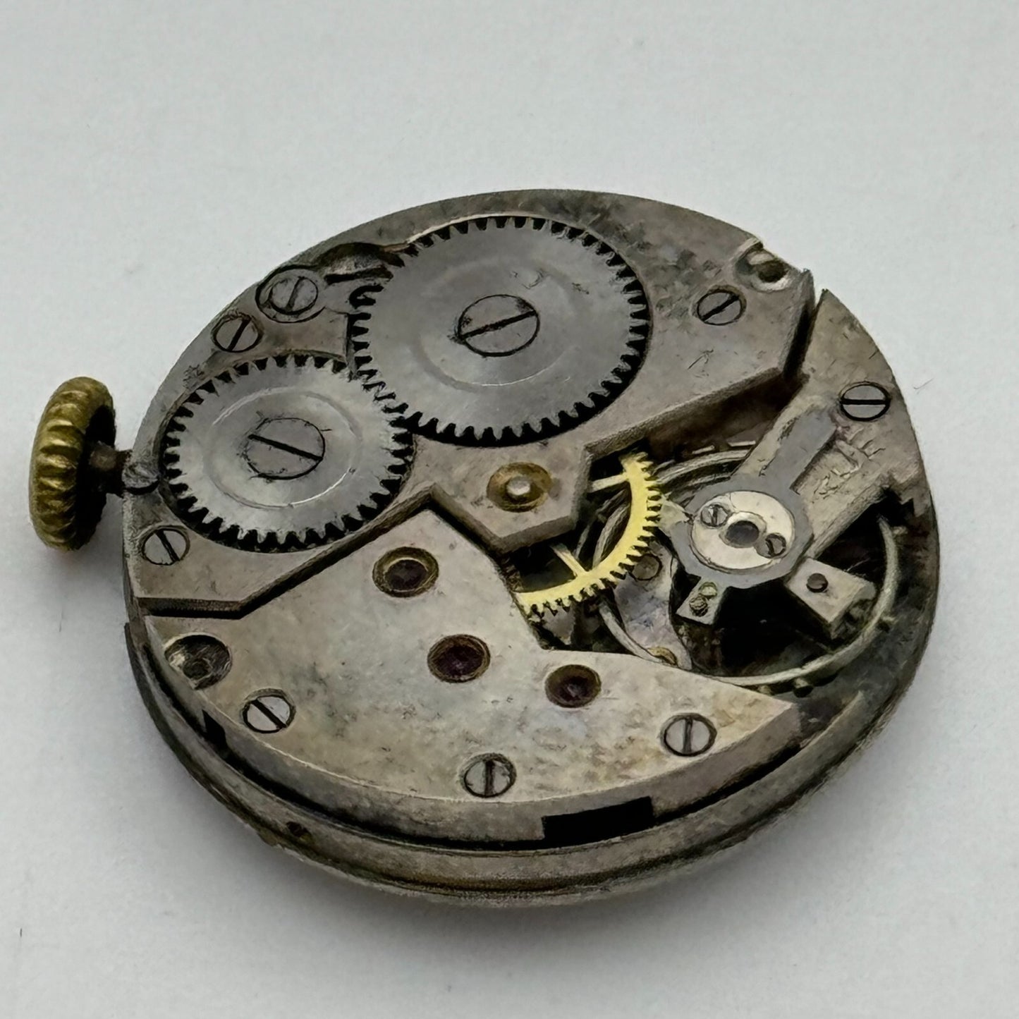 23.6mm Unidentified Balance Intact Trench Watch Movement Manual Wind Swiss PARTS