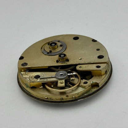 41.8mm Antique Unidentified Key Wound Pocket Watch Movement Dial Hands PARTS