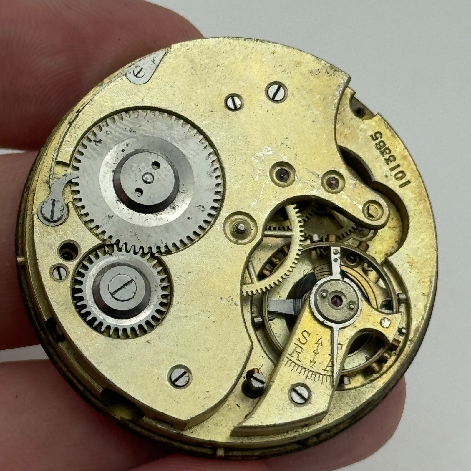 43.4mm Vintage Unidentified 1013385 Hunter Swiss Pocket Watch Movement PARTS