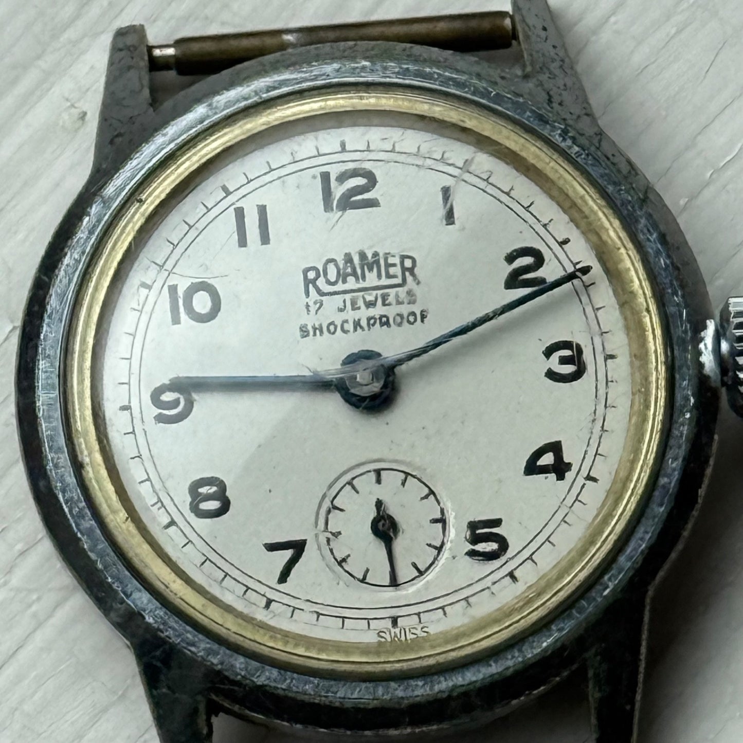 Vintage Roamer Shockproof Watch Brevete 215999 180459 Sub Secs Watch To Restore
