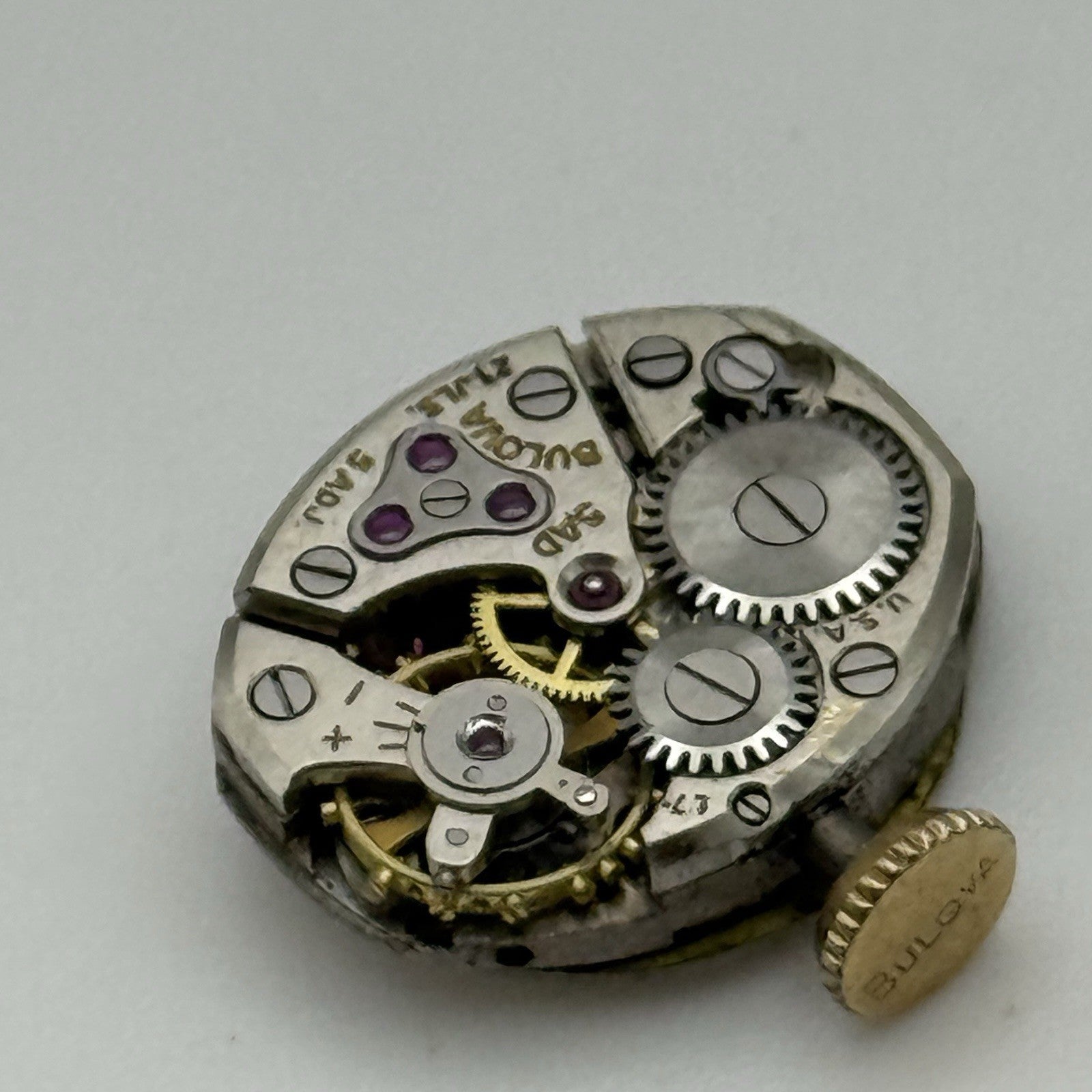 12.9mm Vintage Ladies Bulova 5AD Manual Wind Swiss Watch Movement PARTS REPAIR