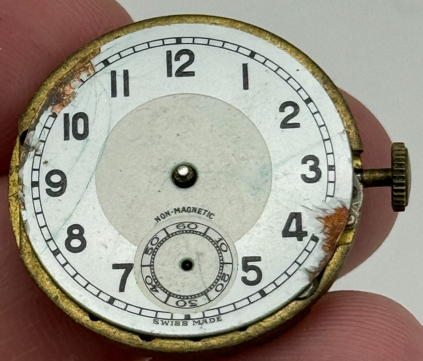 27mm Men's Hefik Non Magnetic Trench Watch Movement Manual Wind Swiss PARTS