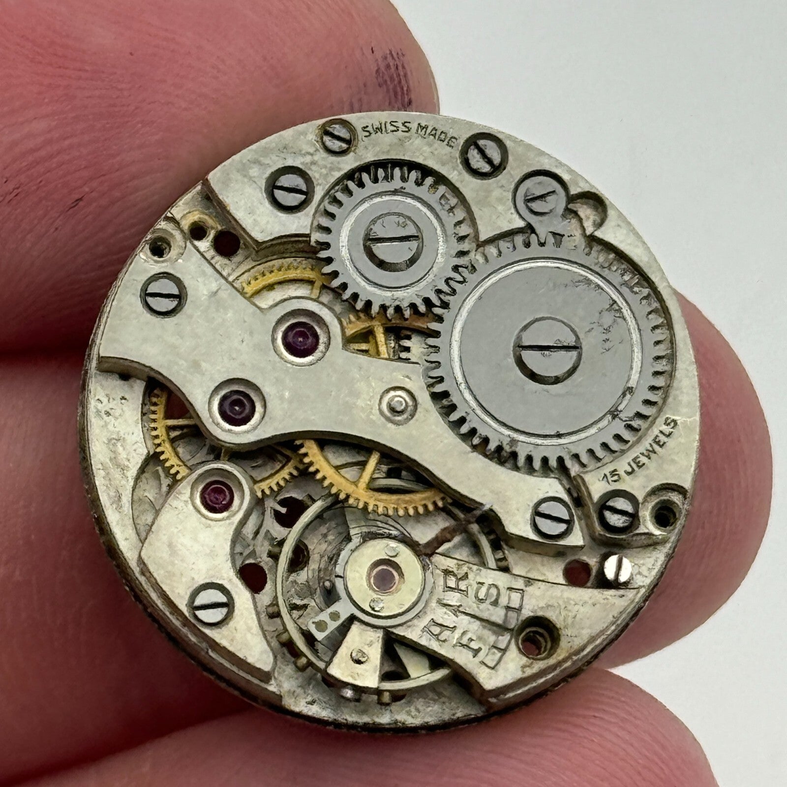 23.6mm FHF 37 Swiss 15 Jewels Manual Wind Watch Movement Vintage PARTS SPARES
