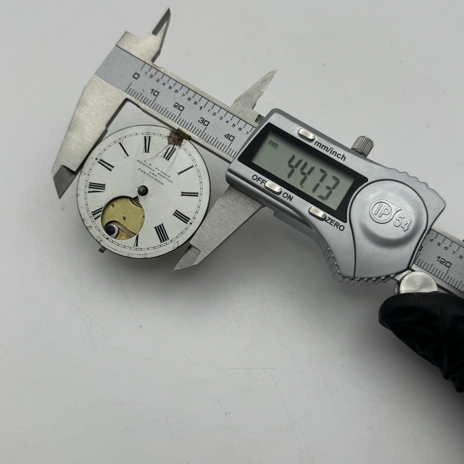 44.7mm C H Flooks Merthyr Bristol Pontypridd Pocket Watch Movement FOR PARTS