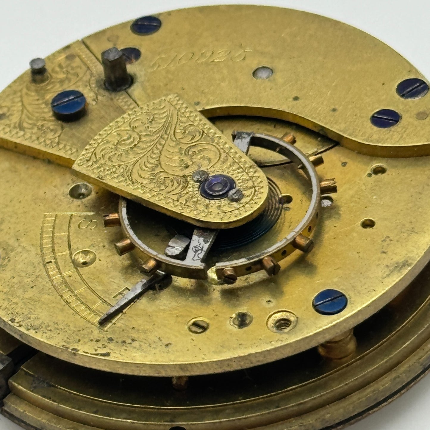 46.7mm Antique Key Wound Pocket Watch Movement PARTS