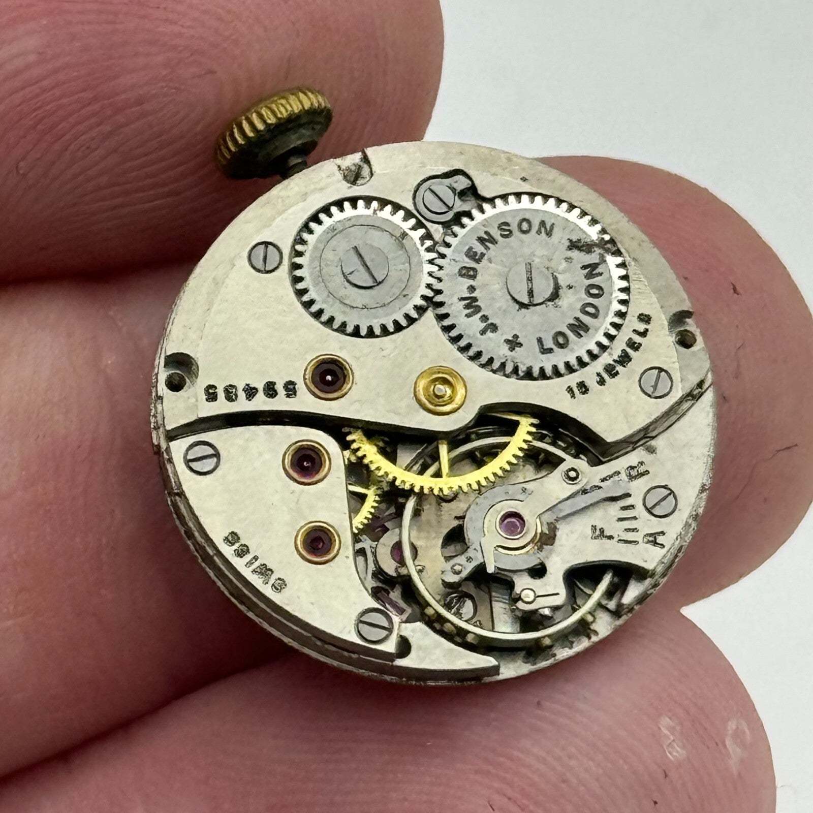 19.7mm J W Benson Cyma Tavannes 424K Manual Wind Watch Movement PARTS REPAIR