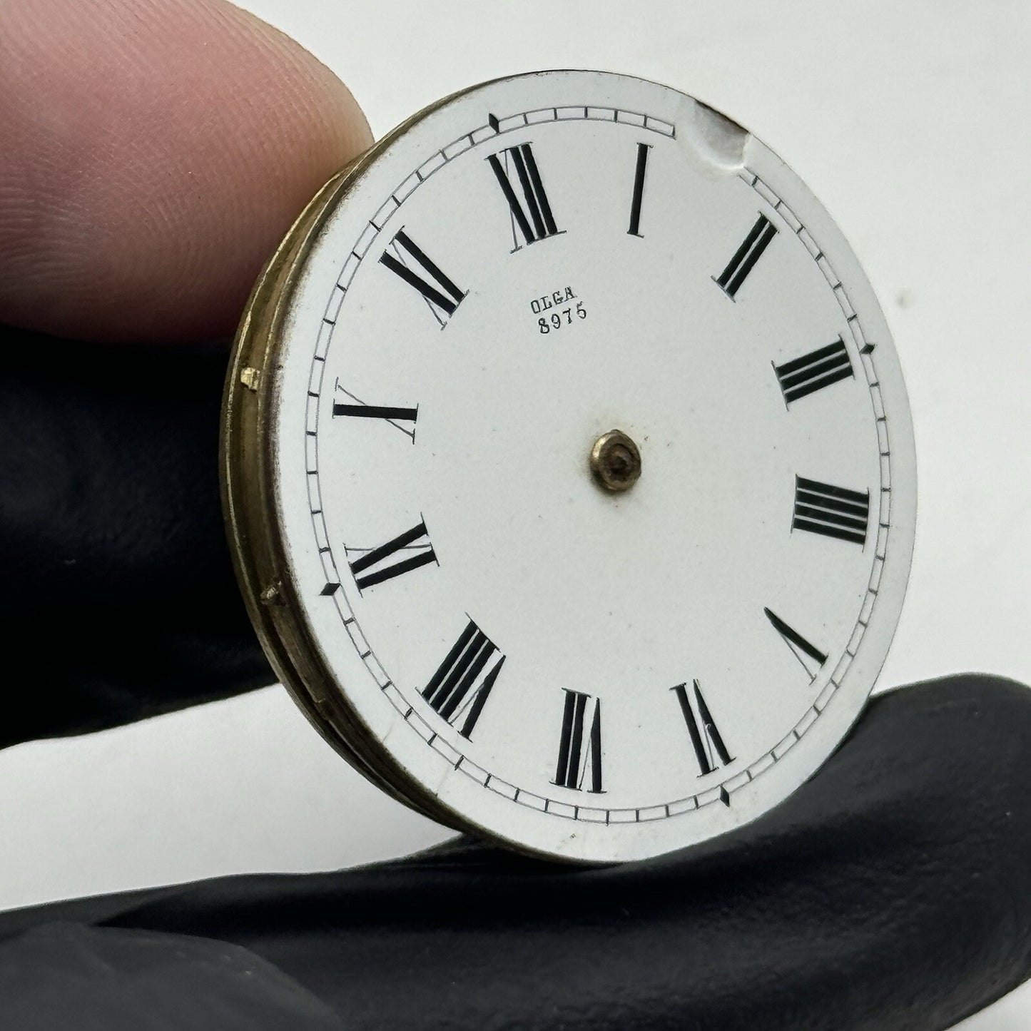 34.1mm Quality Olga Porcelain Dial Cylinder Watch Movement FOR PARTS