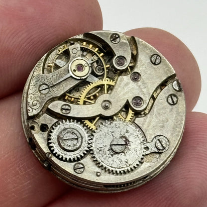 25.3mm Unidentified Trench Watch Movement & Dial Manual Wind Vintage Swiss PARTS