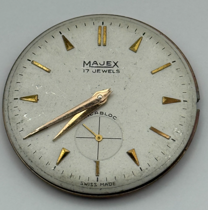 Majex Peseux 320 Watch Movement Manual Wind Vintage Swiss Parts Repair 30.9mm