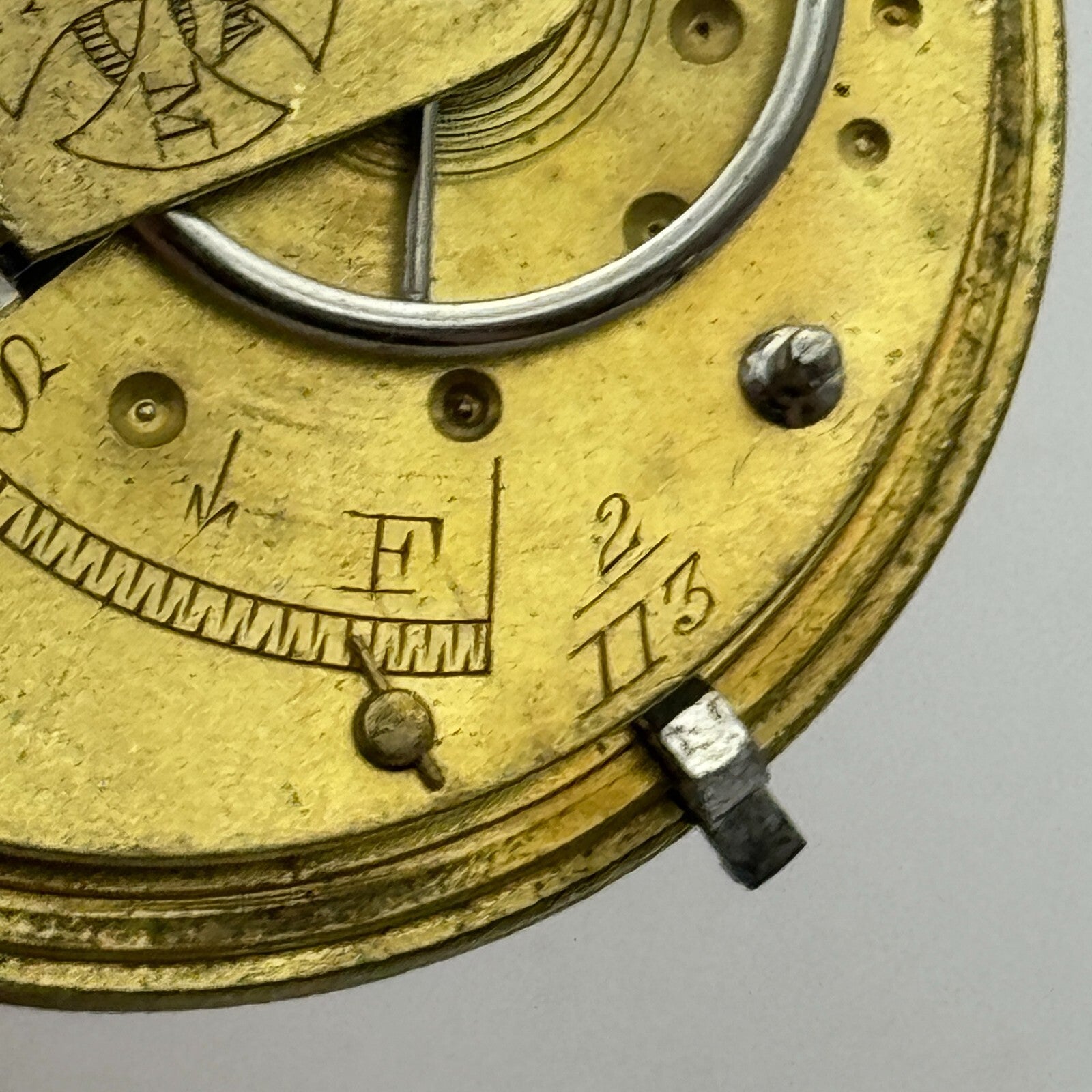 42.9mm Antique CWMC/S Wigston Coventry Cooperative Pocket Watch Movement PARTS