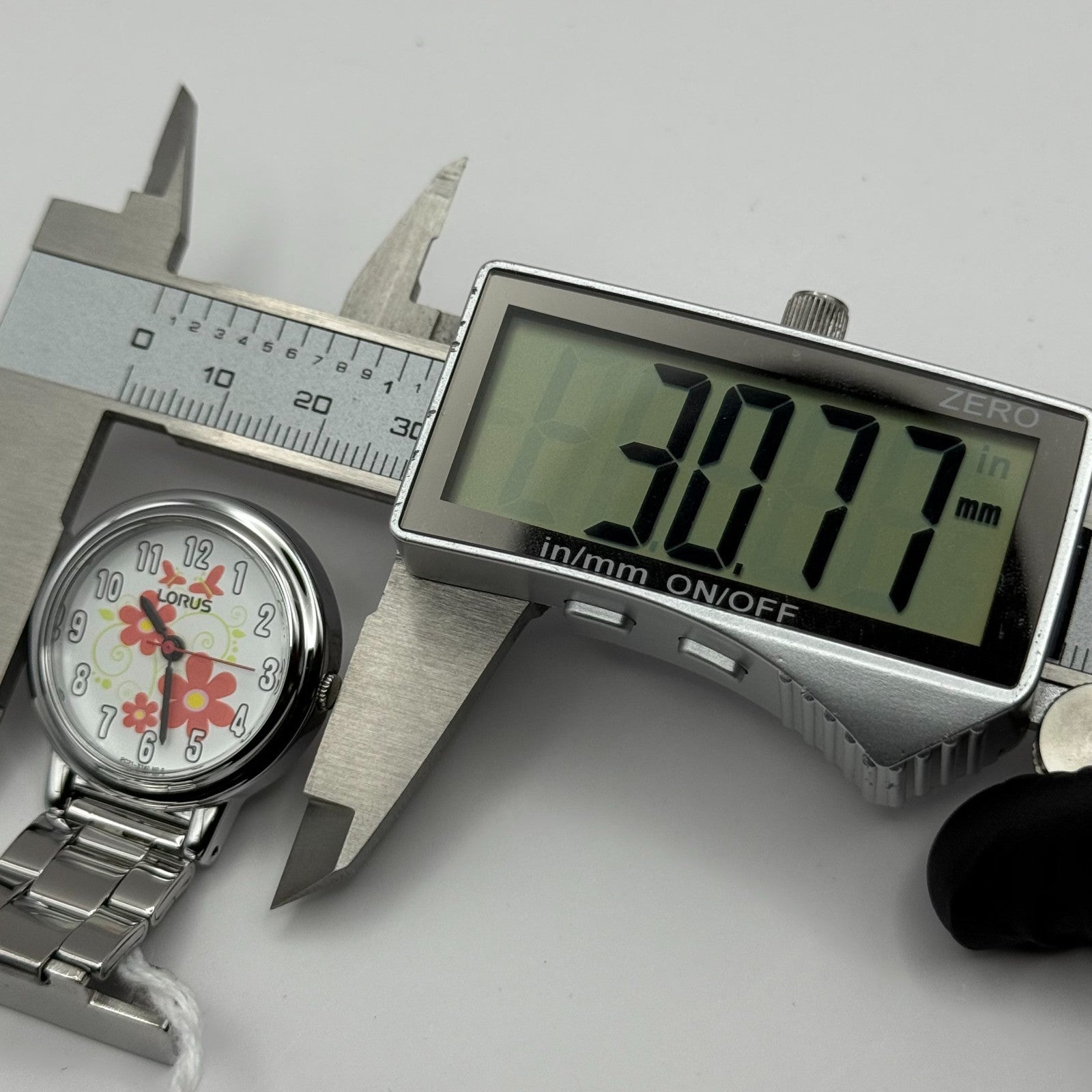 Lorus Ladies Quartz Fob Nurse Watch Floral Dial Steel Japan Working 29mm