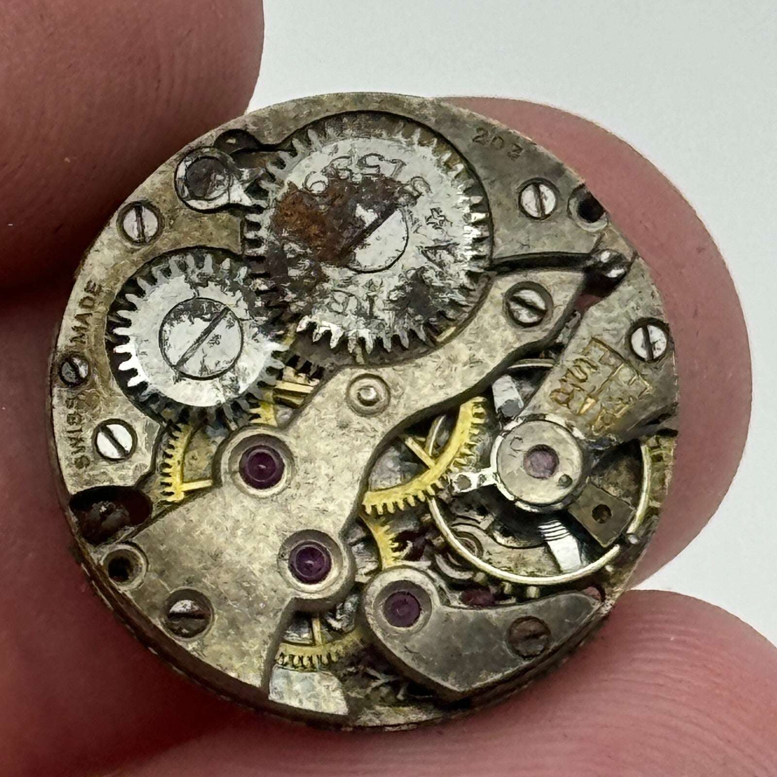 19.7mm Visible Patent 51489 FHF 8 Manual Wind Swiss Watch Movement PARTS SPARES