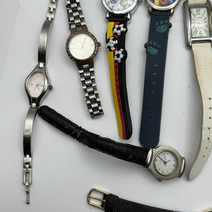 Bundle Of 16 Quartz Watches Modern / Vintage Untested Parts / Repair / Crafts