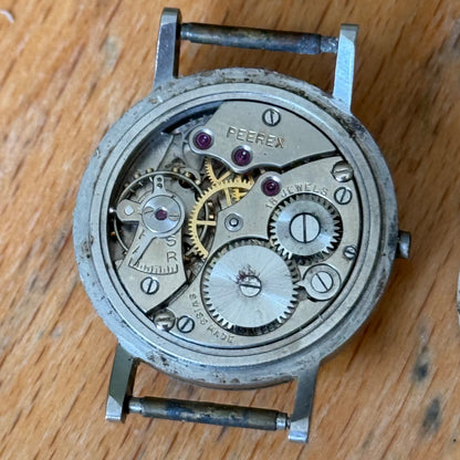 24mm Vintage Peerex 15 Jewels Swiss Sub Seconds Manual Wind Watch PARTS / REPAIR