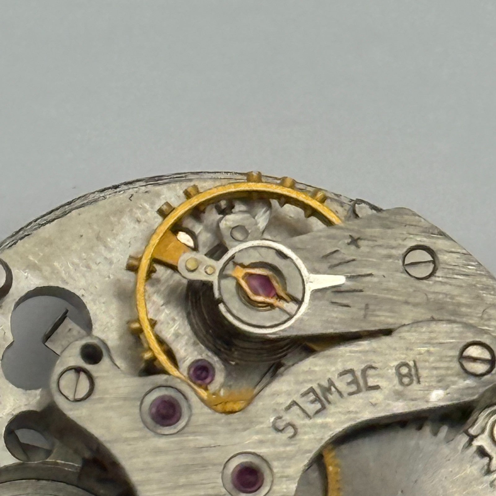 Soviet Poljot ? Alarm Watch Movement Manual Wind Vintage 18 Jewels Parts 26.6mm