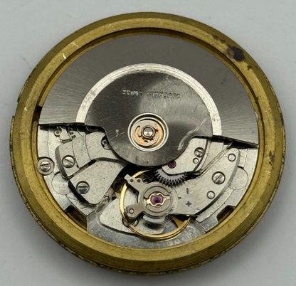 FHF 909 Automatic Watch Movement Garrard Date 25 Jewels Vintage Parts 31.8mm