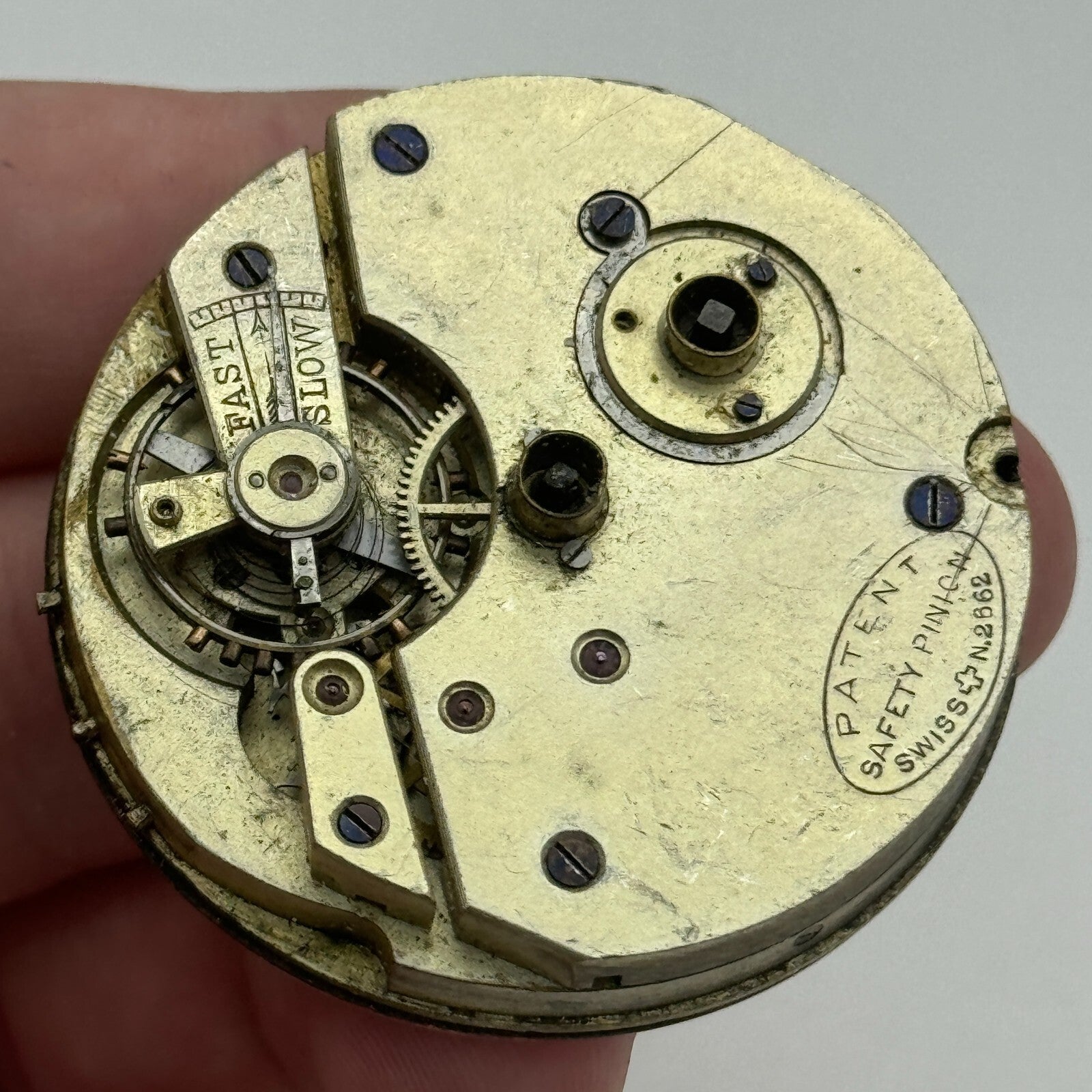 45.1mm Antique Henry E Peck Patent 2622 Safety Pinion Pocket Watch Movement