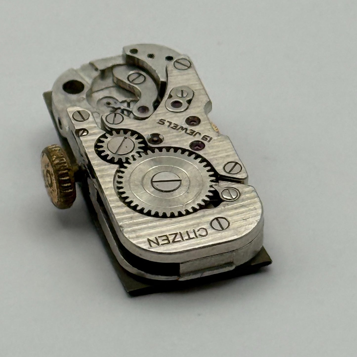 Citizen 9407 Parashock Baguette Watch Movement Manual Wind Vintage Parts 10.2mm