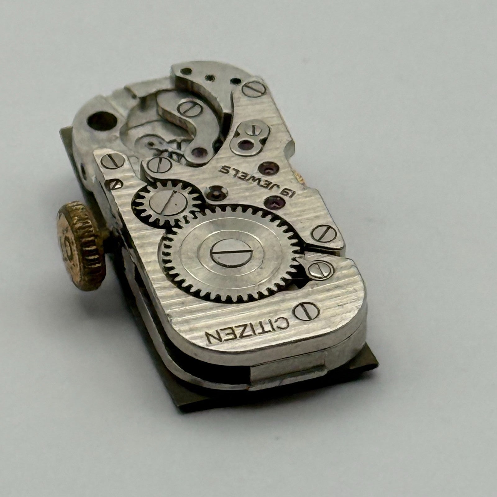 Citizen 9407 Parashock Baguette Watch Movement Manual Wind Vintage Parts 10.2mm