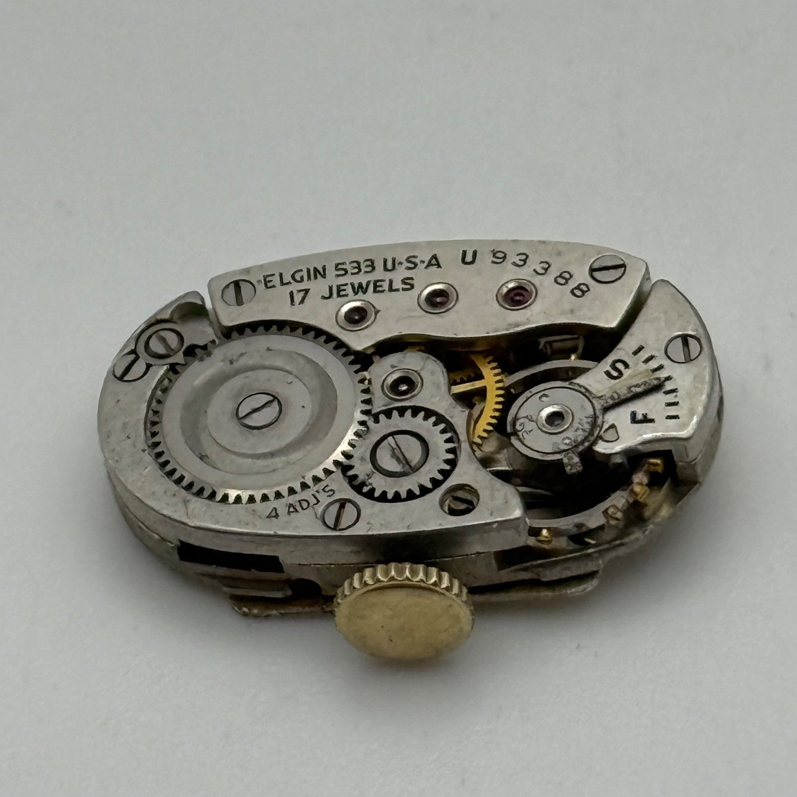 Elgin Grade 533 Model 2 Watch Movement 1947 De Luxe American Parts Repair