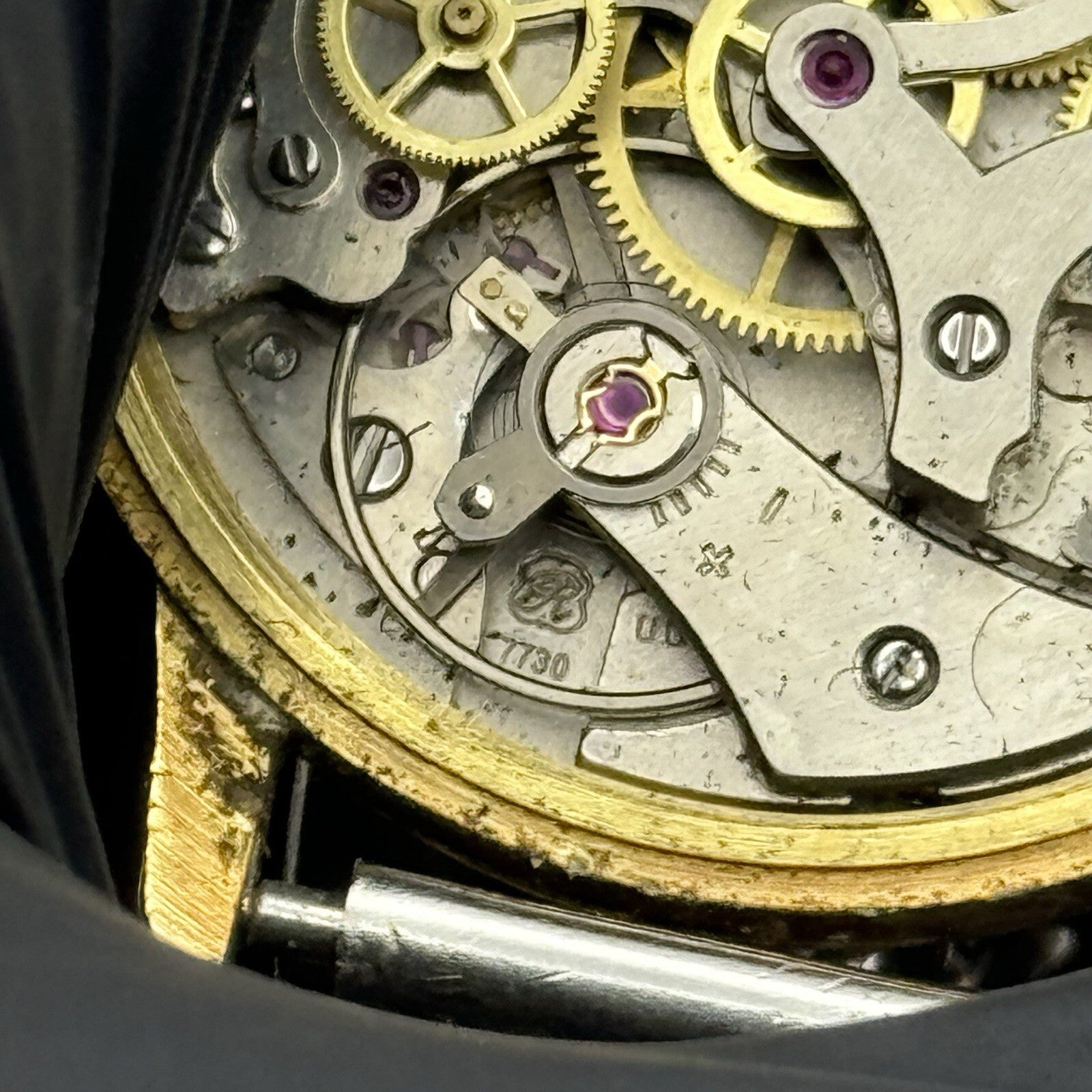 Vintage Swiss Emperor Valjoux 7730 Chronograph Watch Ollech & Wajs TO RESTORE