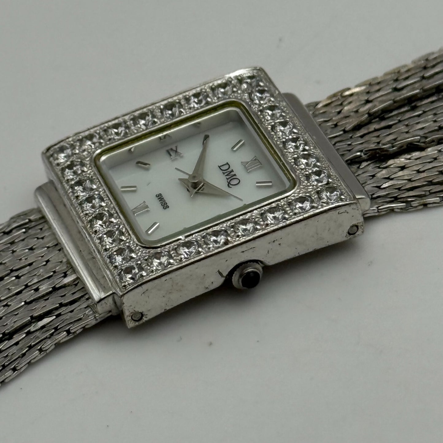 23mm Working Ladies DMQ Jewelled DQCZ Silver Tone Quartz Watch 6 Inches