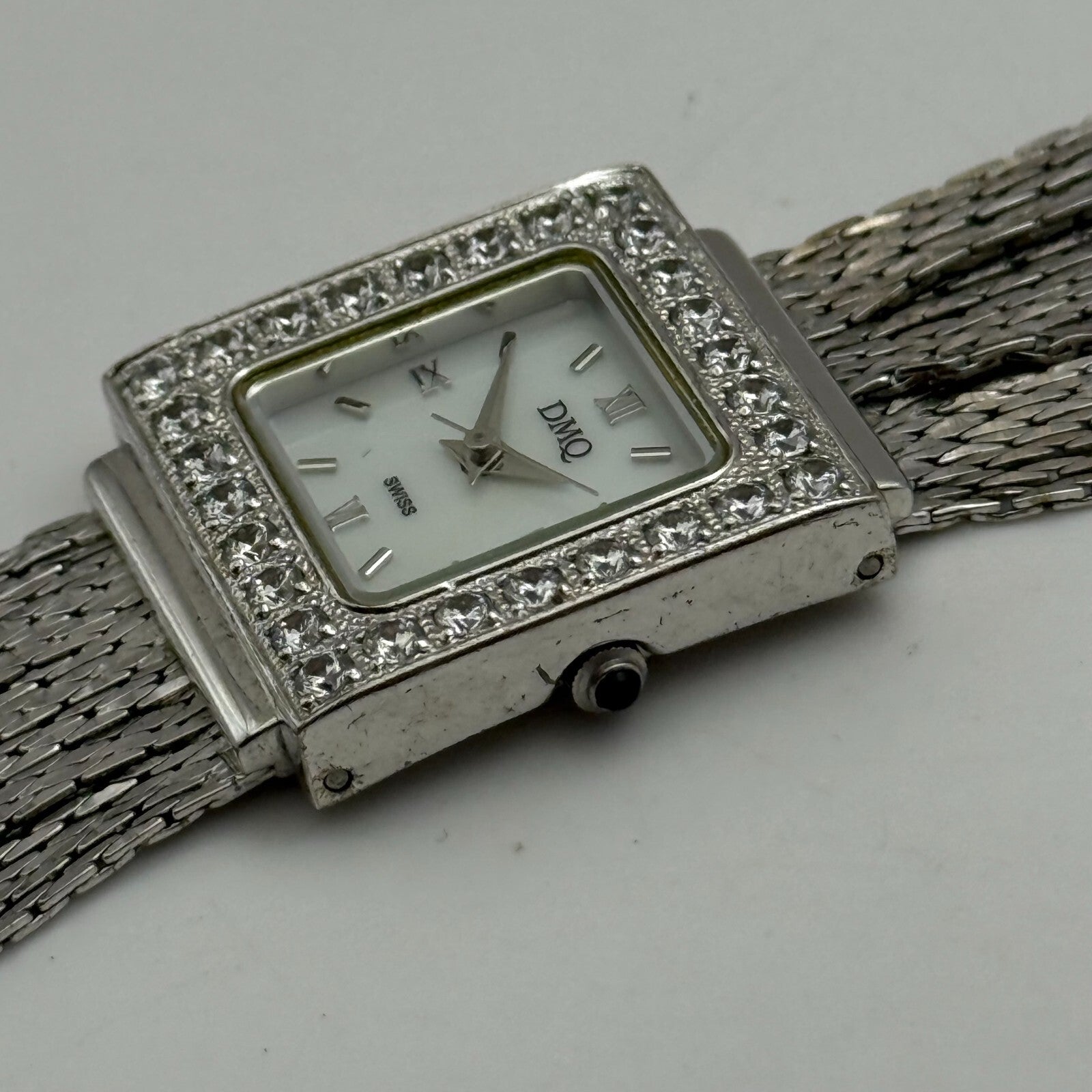 23mm Working Ladies DMQ Jewelled DQCZ Silver Tone Quartz Watch 6 Inches
