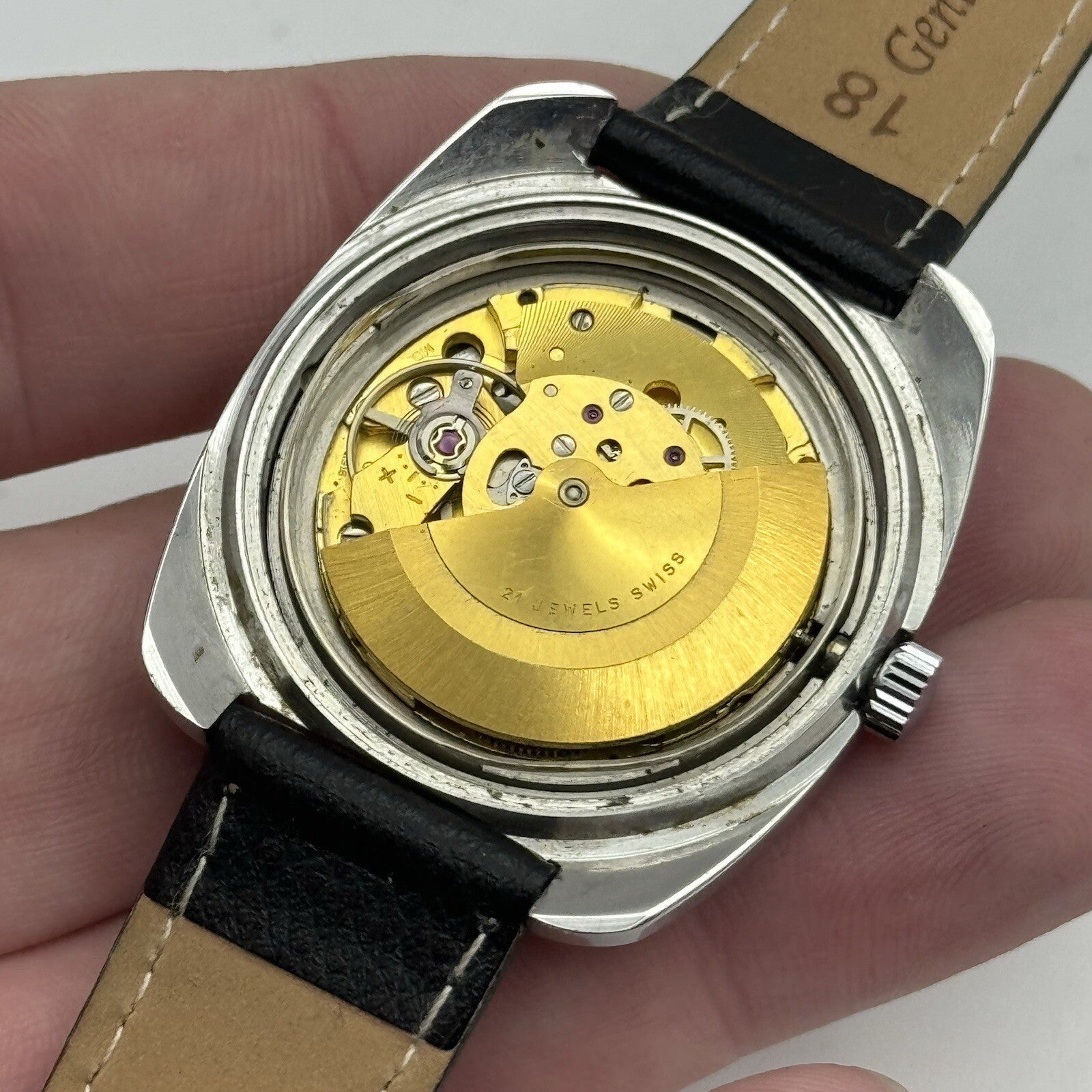 36mm Men’s Rotary Automatic AS 1916 Sweep Seconds Day Date Watch TO RESTORE