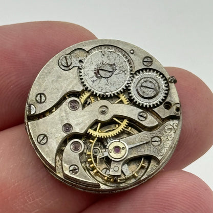 25.3mm Unidentified Trench Watch Movement & Dial Manual Wind Vintage Swiss PARTS