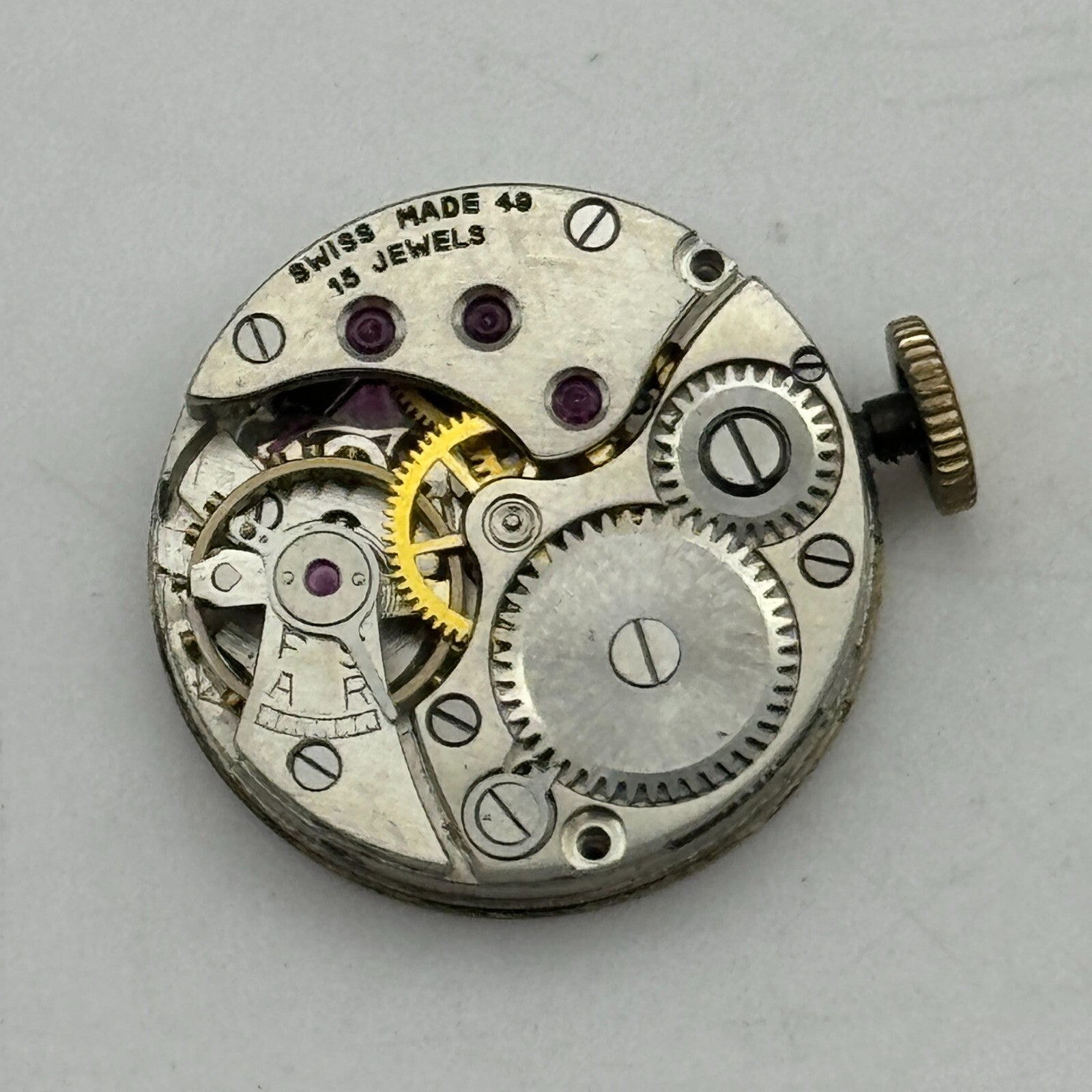 17.8mm Ladies Revue 49 Limit Swiss 15 Jewels Manual Wind Watch Movement PARTS