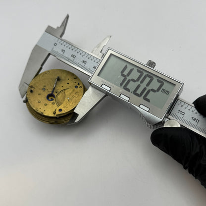 Fusee Pocket Watch Movement Antique English Key Wound Parts Repair Spares 46.9mm