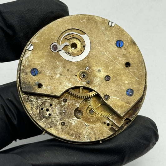 47.5mm Manual Wind Unidentified Key Wound Pocket Watch Movement FOR PARTS