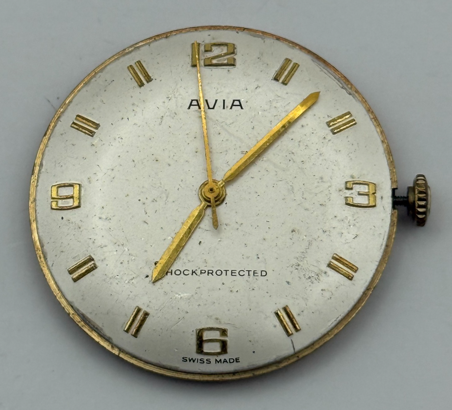 Avia AS 1538 1539 Watch Movement Running Manual Wind Vintage Parts Repair 31mm