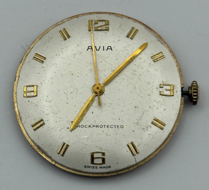 Avia AS 1538 1539 Watch Movement Running Manual Wind Vintage Parts Repair 31mm