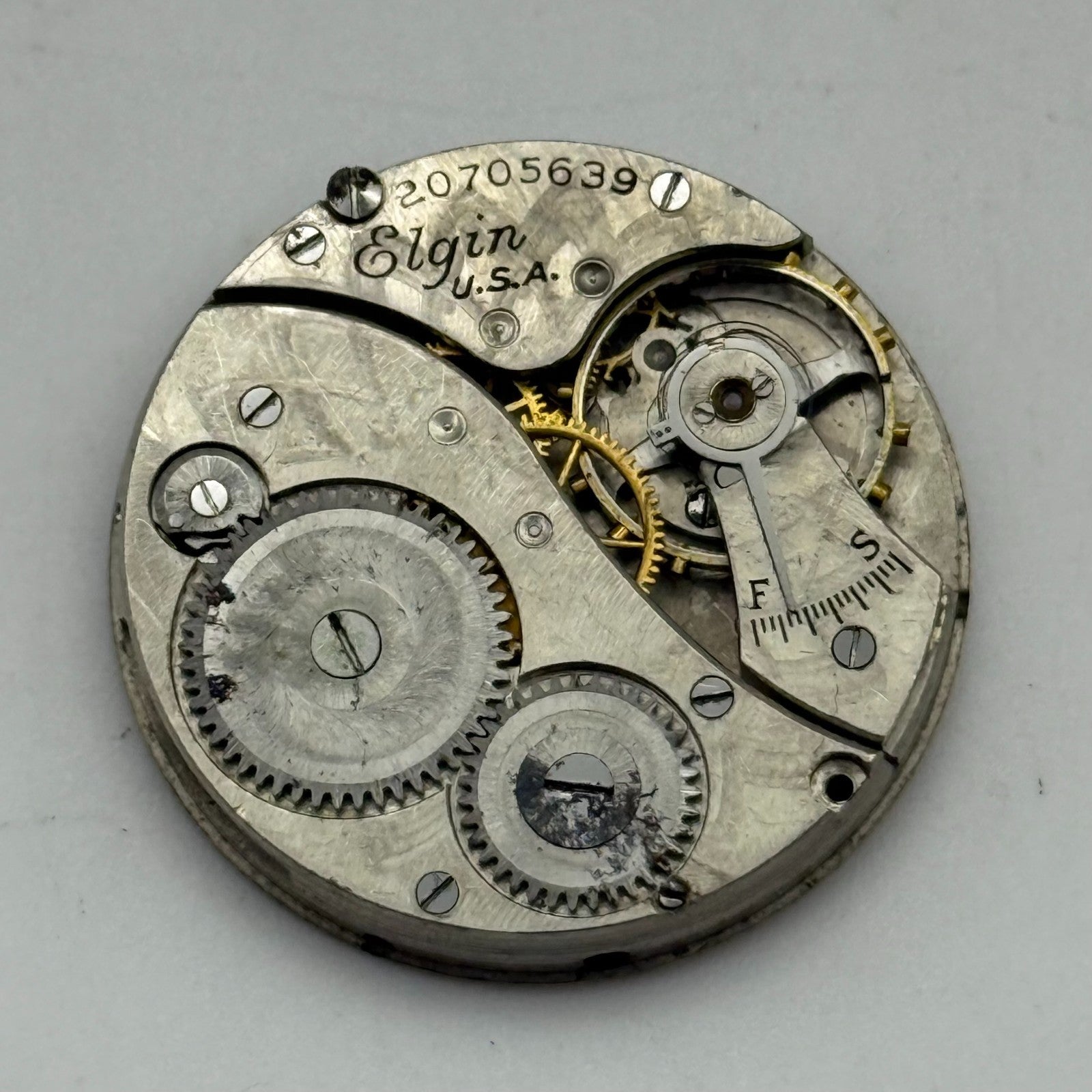 1918 Antique 6/0s Elgin 431 Model 2 American Watch Movement PARTS REPAIR SPARES