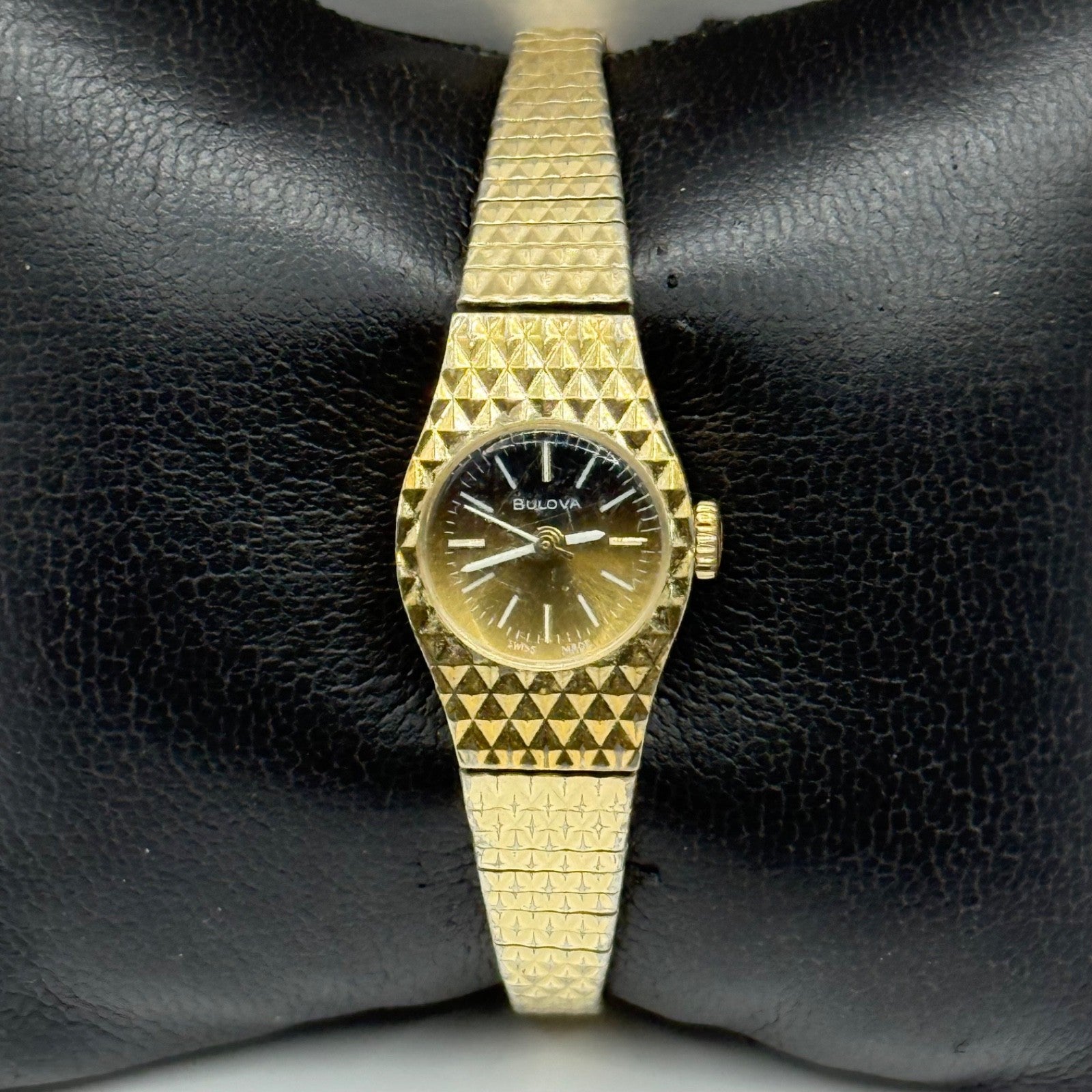 16mm Vintage Bulova Ladies Gold Plated Swiss Manual Wind Watch PARTS / REPAIR