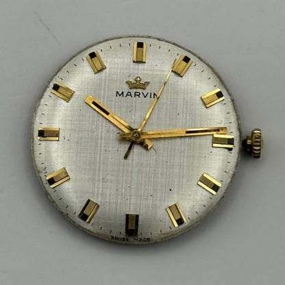 Marvin 621 Watch Movement Manual Wind Vintage Swiss 17 Jewels Parts 25.9mm