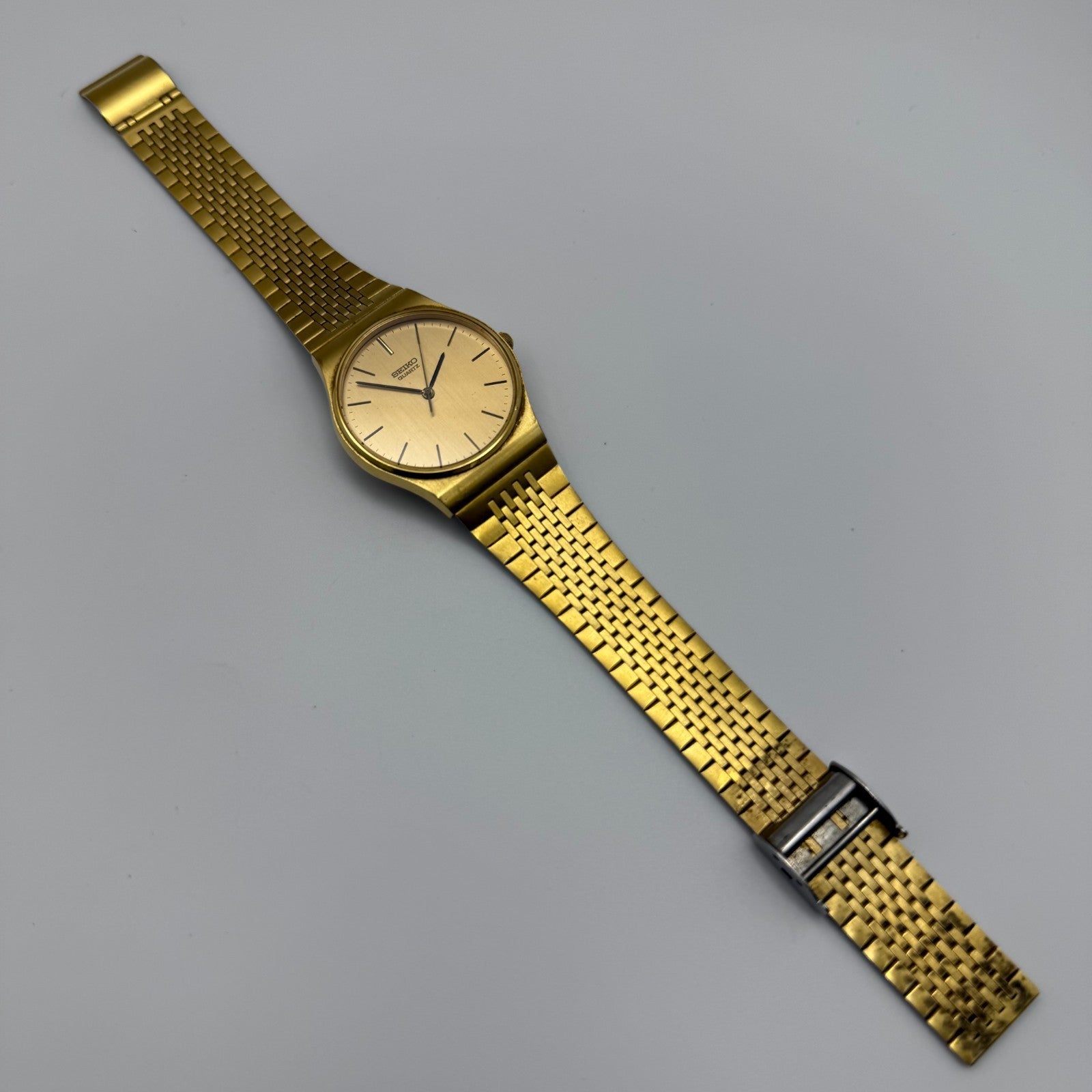 Seiko Men's Quartz Watch 7810-8059 Gold Tone Bracelet Japan 32mm PARTS REPAIR