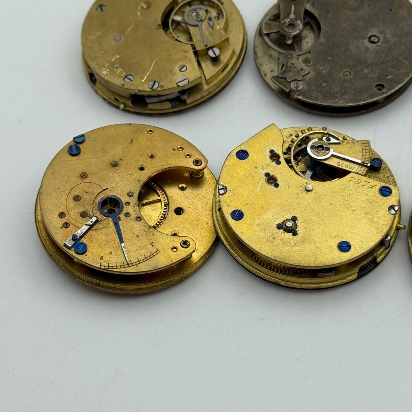 Bundle Of 6 Mixed Antique / Vintage Pocket Watch Movements PARTS REPAIR SPARES